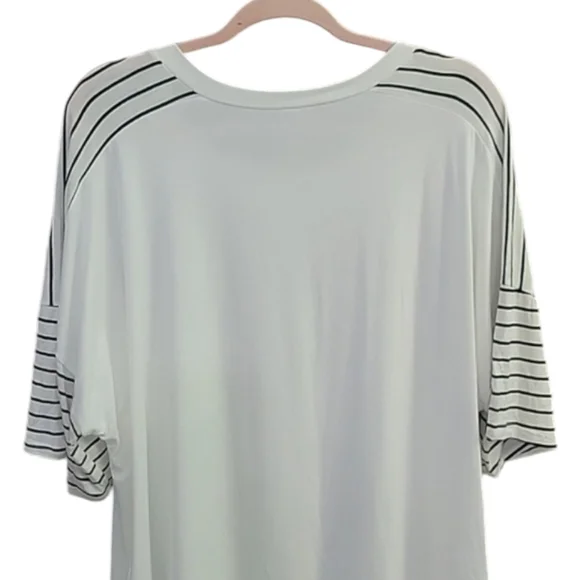 NWOT - Watermelon Black and White Striped Pocket T Shirt - Size 3X - Picture 8 of 9